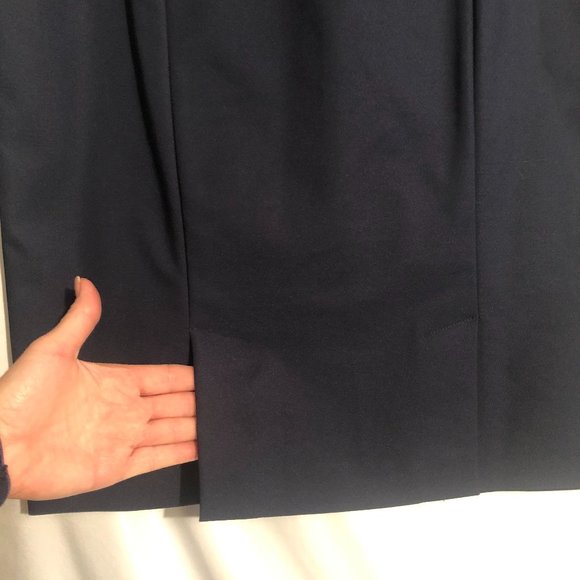 Ellen Tracy Classic Navy Stretch Pencil Skirt - Picture 4 of 5
